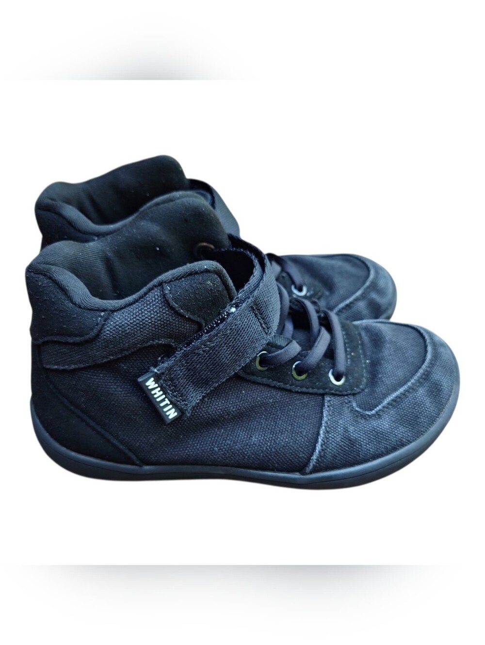 Whitin Black High Top Wide Toe Box Sneakers Black Unisex Kids 33 US 2 Minimalist